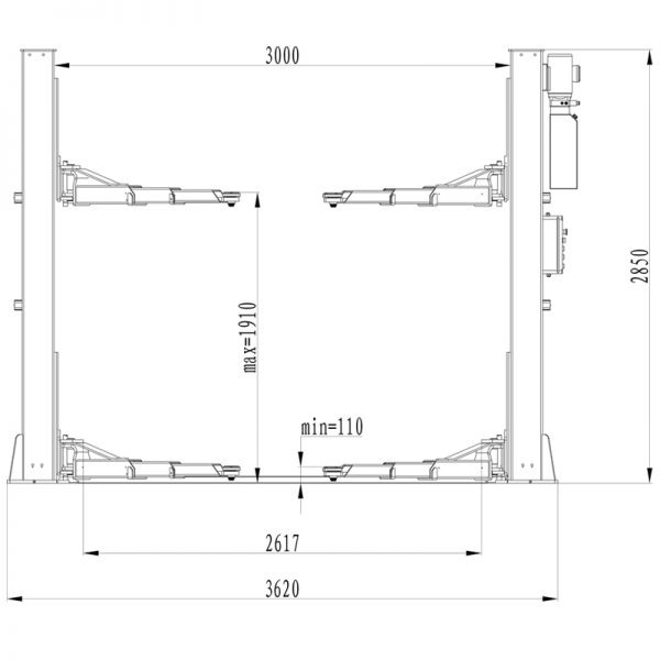 U-T50E新国标配置经济型底板双柱举升机